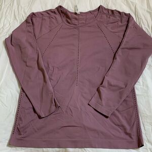 Athleta Mauve Athletic Breathable Sport Workout Long Sleeve Top